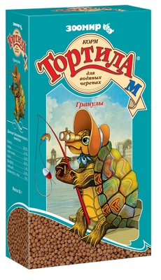 ТОРТИЛА-М Гранулы, корм для водяных черепах, коробка